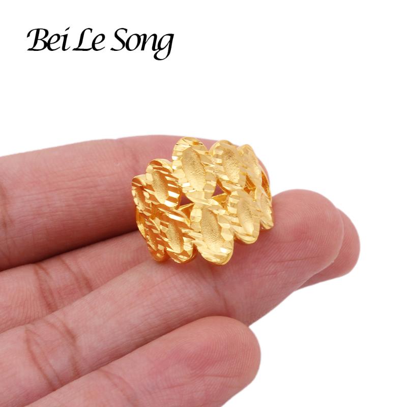 

Jewellery ring Dubai 24K gold color rings for women wedding party gifts luxury resizable ring African French girls of the rings