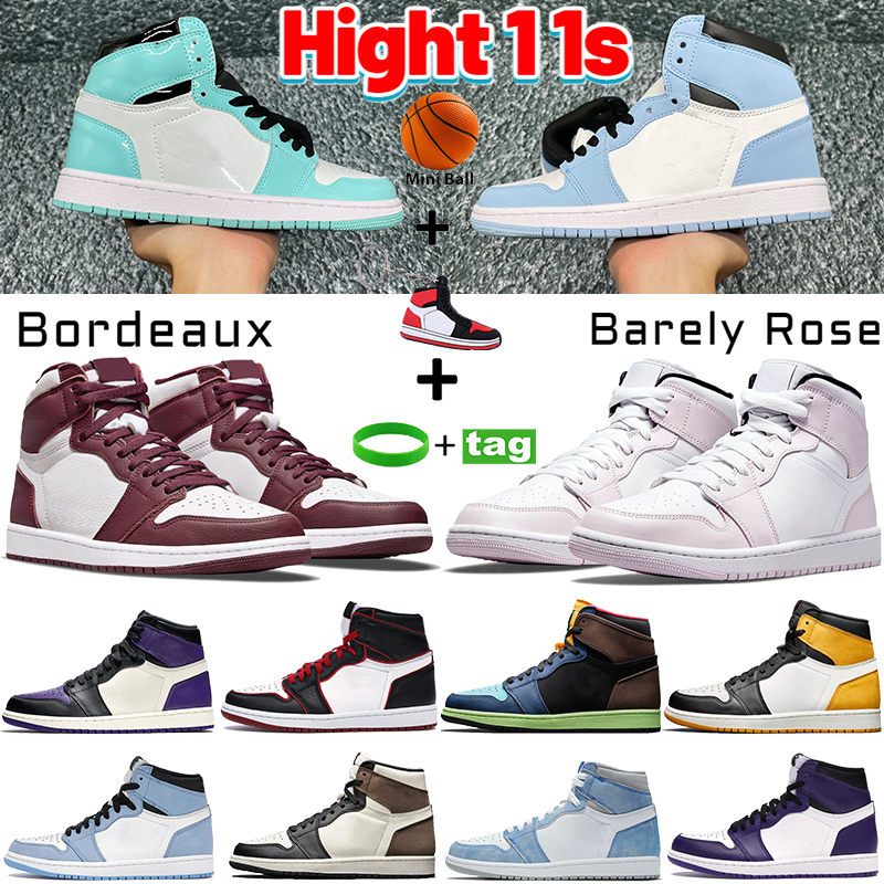 

Newest bordeaux 1 1s hight mid men basketball shoes Barely Rose Aurora Pollen twist Lucky green Hyper Royal dark mocha mens women sneakers, Bubble wrap packaging