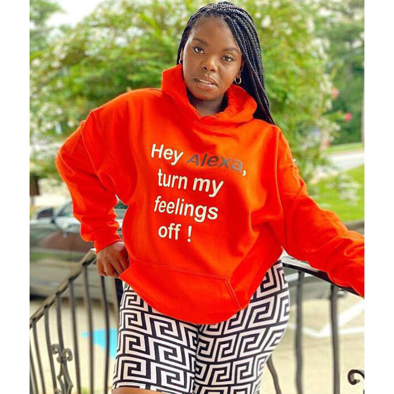 

2021 High Fashion Orange Letter Print Hoodie Sweatshirt Shorts Suit 2 Piece Set Women Autumn Casual Sport Matching Tracksuits Bitj