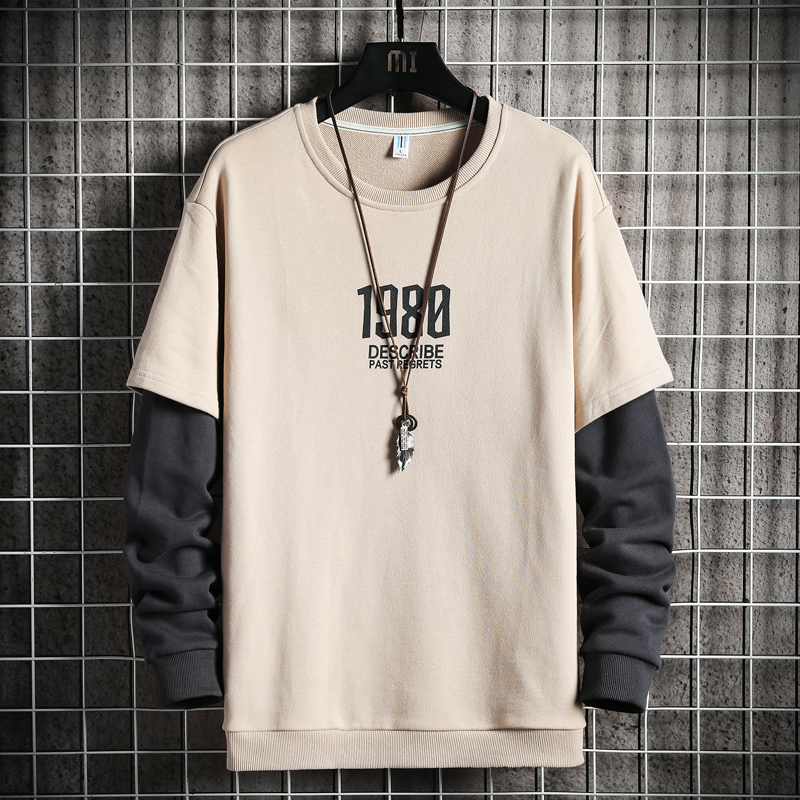 

2021 New Autumn Hoodies Men Youth O-neck Casual Sweatshirts Male Fashion Long-sleeved Tops Printing Clothing Plus Size M-4xl Bvb9, Black