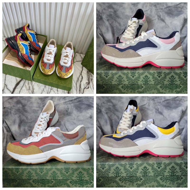 

Luxury Rhyton Sneaker Men Trainer Vintage Classical Chaussures Ladies Casual Shoes Designer Sneakers Vintages Trainers Size 35-45, #1