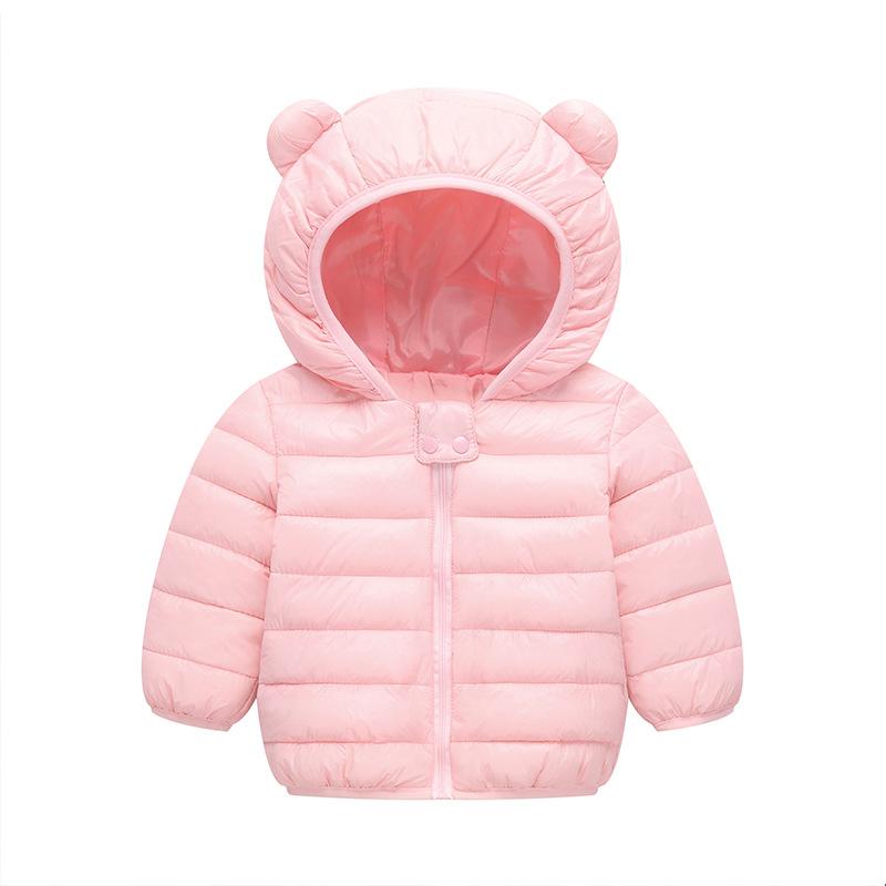 

Down Coat Kids Coats Long Sleeve Winter Children Hooded Jackets Cute Cotton Jacket Solid Girls Boys Baby Outerwear Parkas, Blue;gray