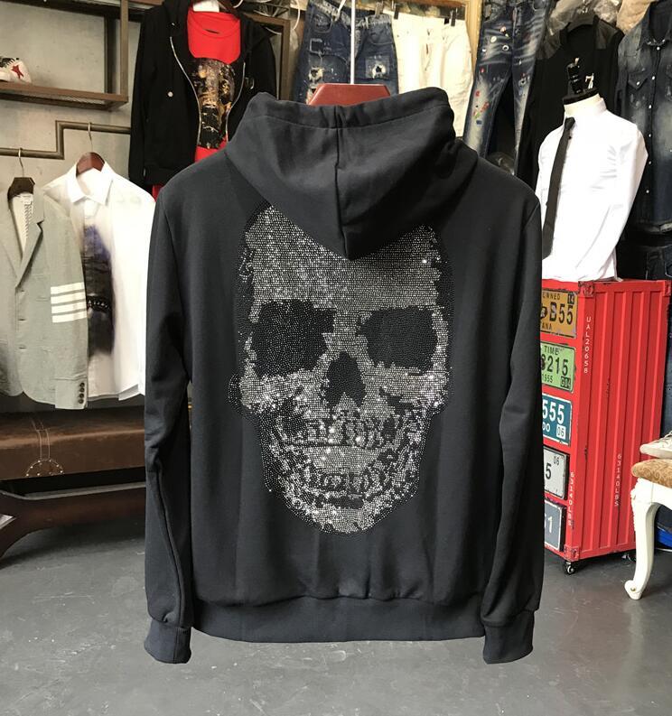 

Hoodies Men 2021 New Fashion Sweatshirt Male Hoody Autumn Winter Mens Diamond Stone Design Dh91, Black