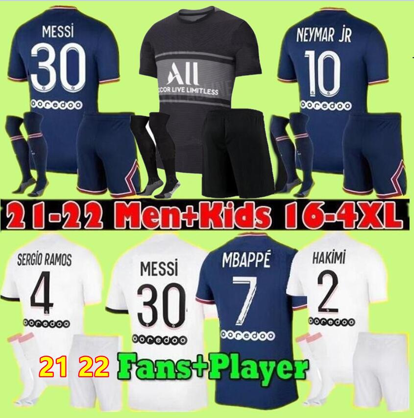 

MESSI & MBAPPE soccer jerseys HAKIMI SERGIO RAMOS 21 22 Maillots de football shirt 2021 2022 MARQUINHOS VERRATTI men kids kit uniforms enfants maillot foot, Orange