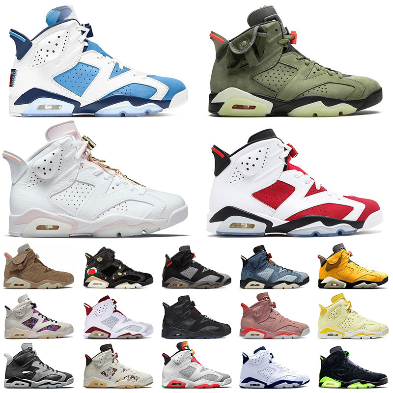 

High Quality Jumpman 6 6s VI Men Women Basketball Shoes Gold Hoops Cactus Jack British Khaki UNC Millennial Pink Alternate Hare Sports Sneakers Trainers, 2021 carmine 40-47