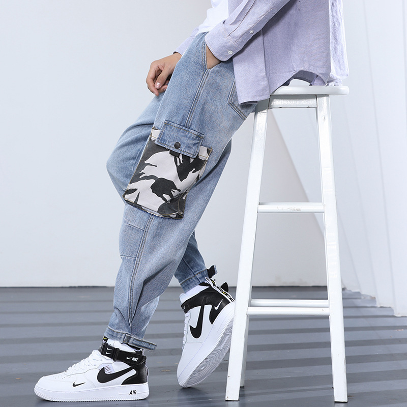 

2021 New Streetwear Hip Hop Cargo Summer Mens Baggy Pockets Ribbon Joggers Men Japanes Style Black Harem Pants 2a0x, Blue