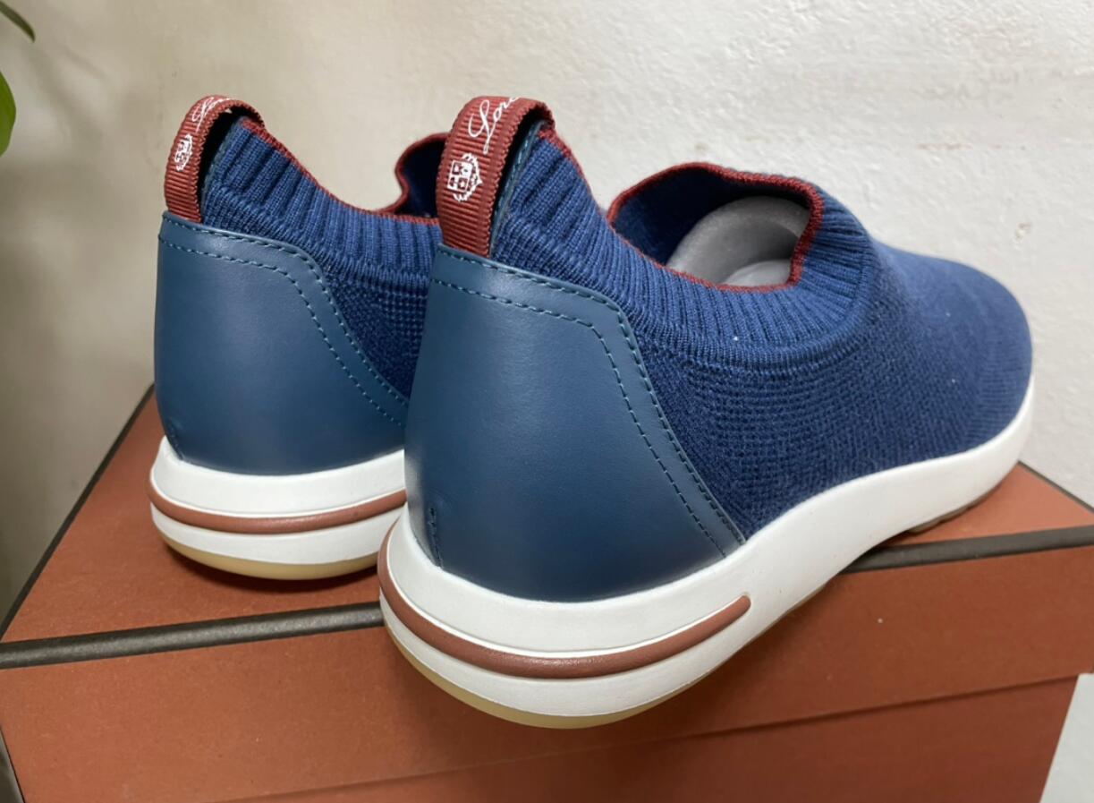

New 2022 Slip on Mens loro Casual Walk shoes woollen knitting luxury designer lp socks shoe jogging sneakers Hombre 38-46 ZU91