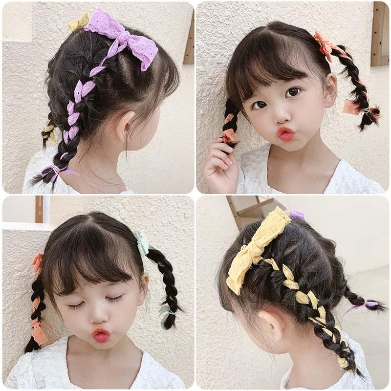 

Hair Accessories 2Pcs/Set Baby Girl Hollow Flower Bow Clips Children Soft Braiding Hairpins Kid Fashion Ornament, Orange