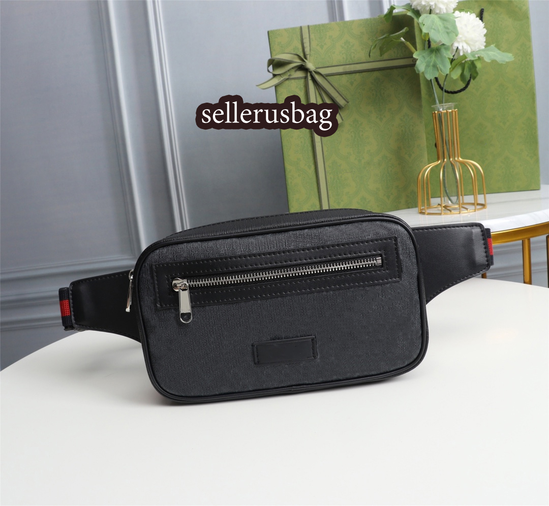 

2021 new! Fashion Waist Bags Unisex Men Women Leather Sport Fanny Pack Belly Bum Bag Fitness Running Belt Jogging Pouch Back Grid Bags, Black