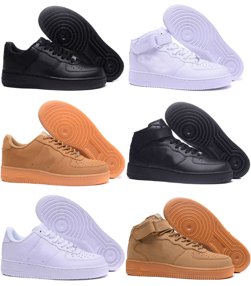 

Top Quality 2022 Designers Outdoor FORCES Men Low Skateboard Shoes One Unisex 1 Knit Euro High Women All White triple Black Wheat Campus casual jogging Sport sneakers, Bubble package bag