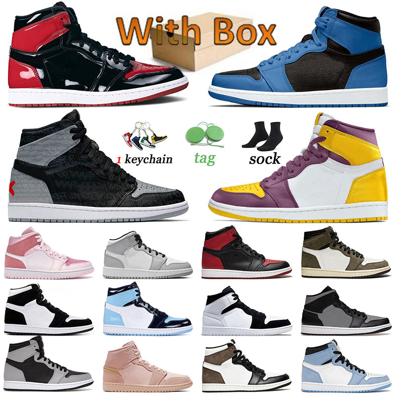 

Jorden1s Jordam 1 Jumpman 1 Basketball Shoes Mens TS x Fragment Bred Patent Brotherhood University Blue Womens Dark Marina Blue 1s Sports Sneakers Trainers US 12, 36-46 high element light bone