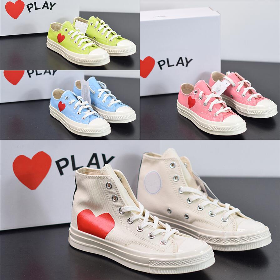 

All Star Mens Boots Commes Des Garcons Play Chuck 1970s Casual Shoes For Girl red heart Taylor Vulcanized Sneakers Boy Skateboard Triple Wom, Black