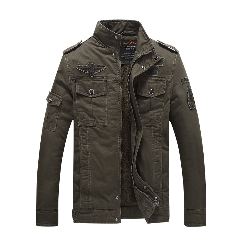 

Autumn and Winter Slim-fit Stand-collar Jacket Fashion Trend Casual Long-sleeved, Black;brown