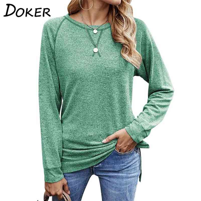 

Oversized T Shirts Clothes Fashion O Neck Long Sleeve Casual Vintage Tops Streetwear Loose Tee Shirt Femme Ropa Mujer 210604, Light blue-6