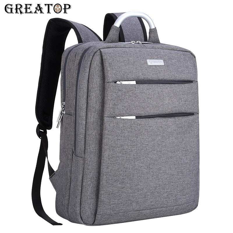 

GREATOP 2021 New Business Style High Quality Backpack Men 14 15 inch Laptop Softback Male Style School Bag Male bookbag, Black