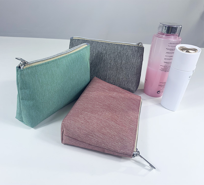 

50pcs Cosmetic Bags Women Oxford Solid Large Capacity Pillow Shaped Wash Storage Bag, Green