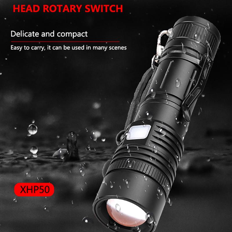 

Powerful XHP50 LED Zoomable LED Torch Light USB Rechargeable Powerful Torch Lighting Adjustable Focal Length