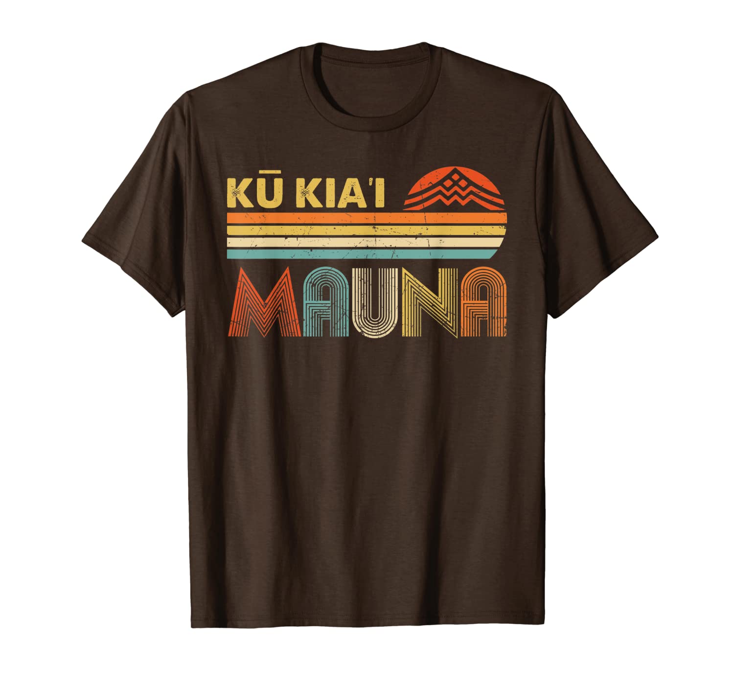 

ku kiai mauna - we are mauna kea kanaka maoli vintage retro t-shirt, White;black