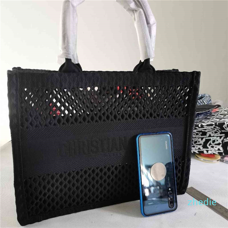 

Booktote Christian Designer Handbag 2021 new star same hollow out Tote Bag single shoulder student computer booktote, Red
