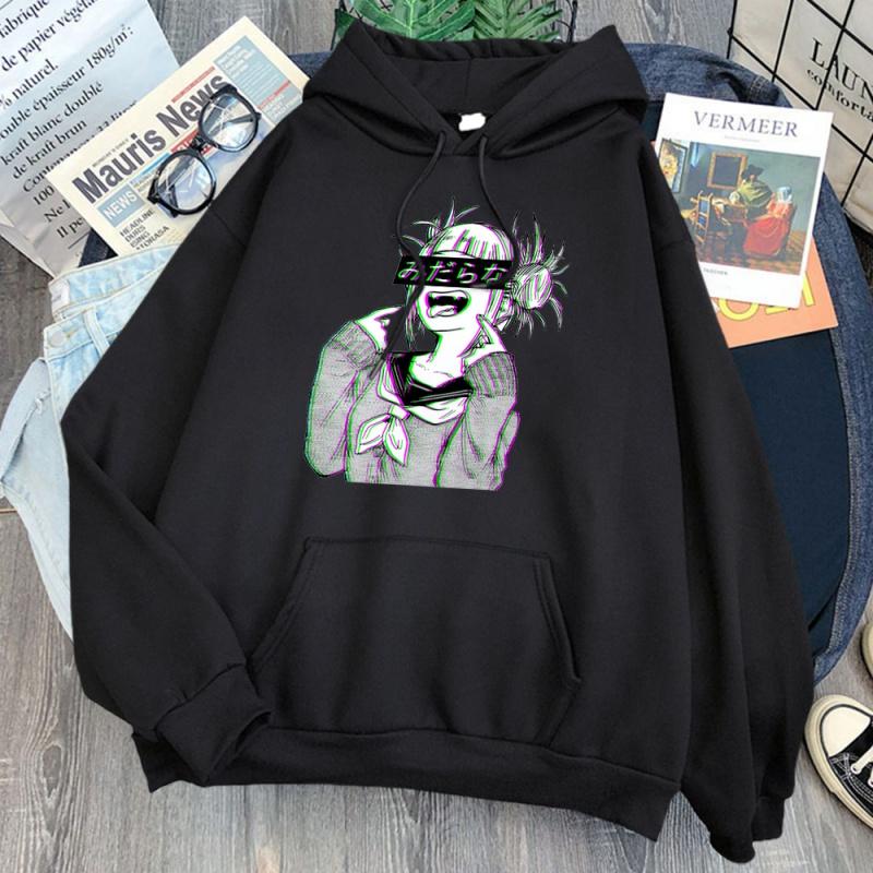 

Women's Hoodies & Sweatshirts Moletom Unissex Com Capuz Estampa De My Hero Academia, Camiseta Manga Comprida Bolso Para Homens E Meninas, Bl, Black