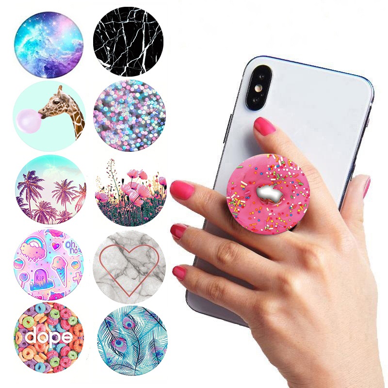 

Universal Cell Phone Holder pattern grip car mounts bracket with opp bag Stand 360 Degree round Holders, Mixed color