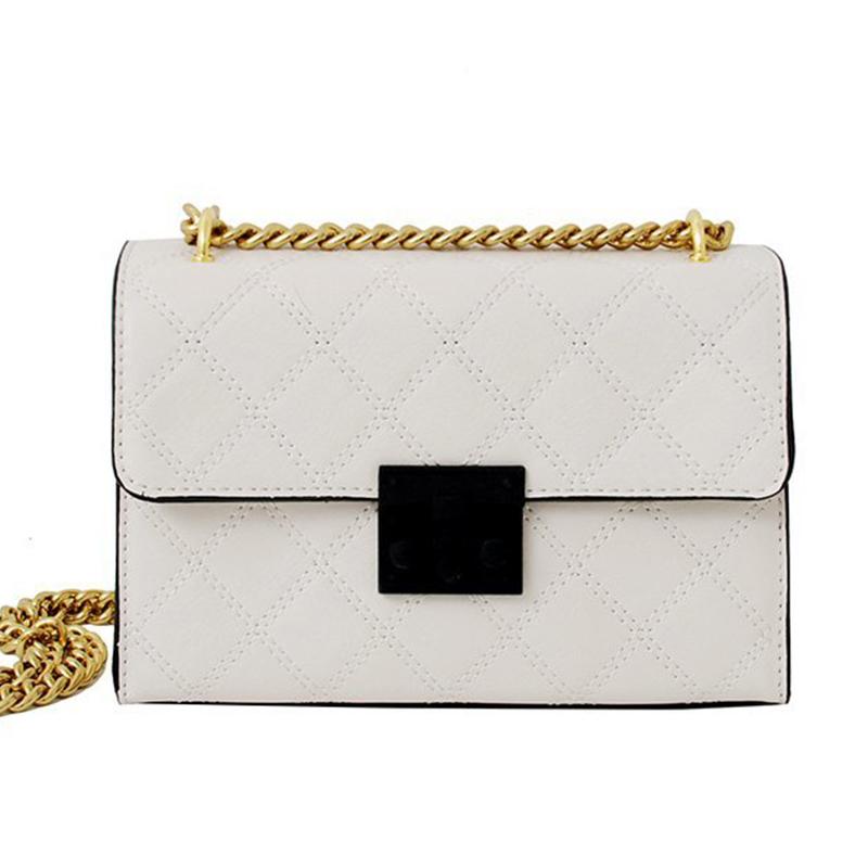 

New Women Shoulder Bag 2021 Simple Handbag With Chain Female PU Leather Youth Daily Bag For Work Appointment Black White