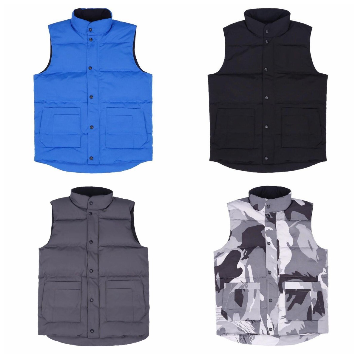 

2021 New Sweden Male Winter Puffer Sleeveless Button Thicken Vest Crew Neck Classic Fashion Men Good quality Windshield Cold Warm Down Gilets 11 Colors EU Size S, Dustbag