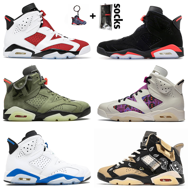 

Retro 2021 Sports 6 Basketball Shoes 6s Mens Jumpman Carmine GS Black Infrared Cactus Jack Hare Floral DMP Womens Sneakers Trainers 36-47, D22 angry bull 40-47