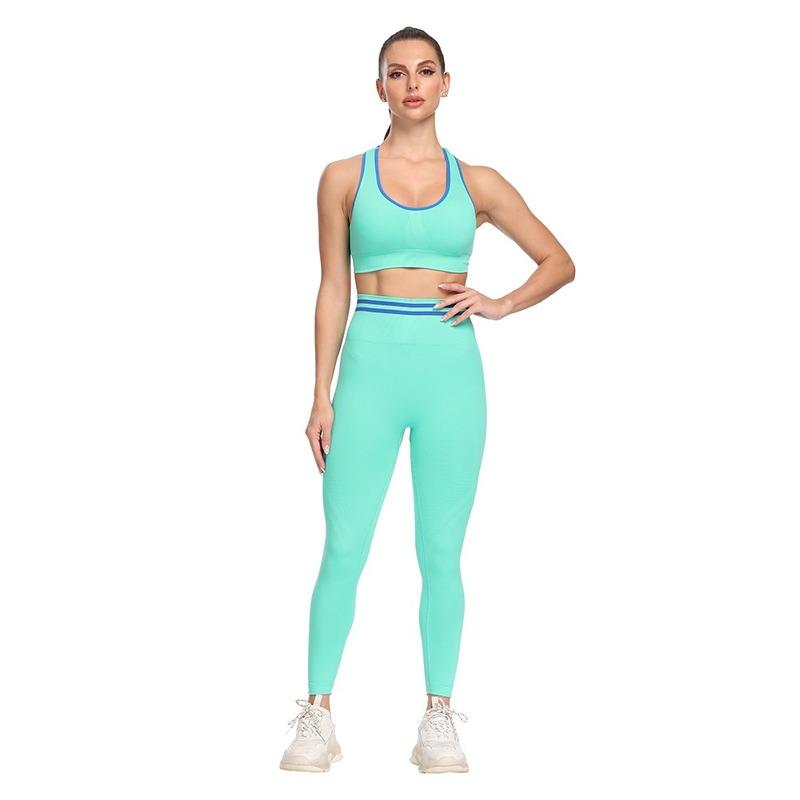 

Nylon Yoga Set Sports Bra and Leggings Women Gym Set Clothes Seamless Workout Fitness Sportswear Fitness Sports Suit Sportswear, Gray bra