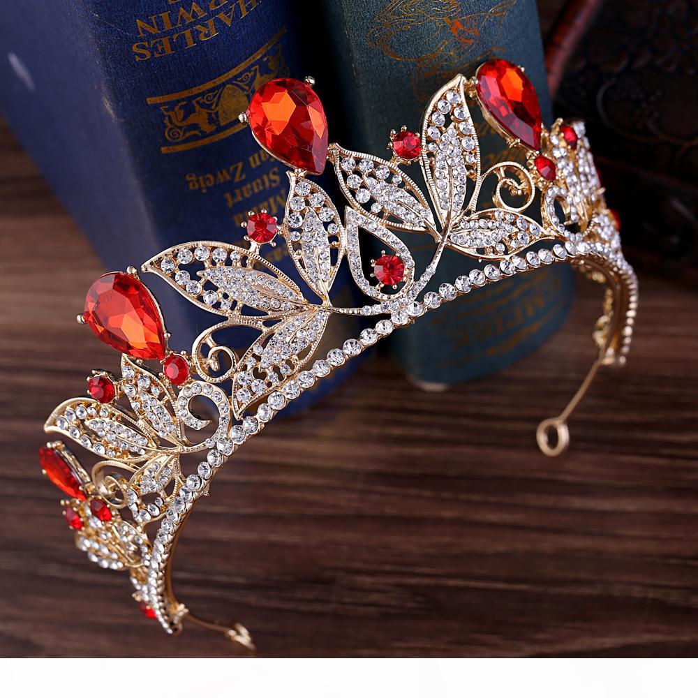 

2021 new Vintage Baroque Bridal Tiaras Accessories Prom Headwear Stunning Sheer Crystals Wedding Tiaras And Crowns 1920, Slivery;golden