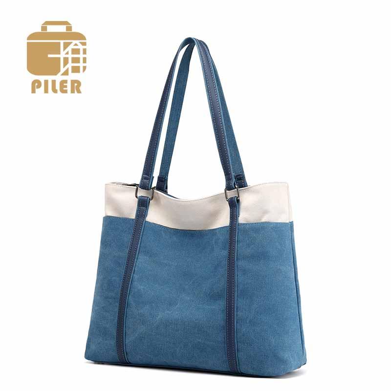 

Large Women Canvas Shoulder Bag Luxury Shopper Bag Travel Tote Canvas Ladies Purses and Handbags Designer Messenger, Black