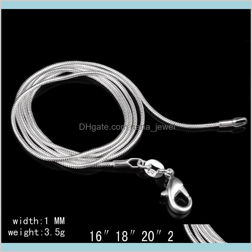 

Top Quality 50 Pcs 925 Sterling Silver Smooth Snake Chains Necklace Lobster Clasps Chain Jewelry Findings Size 1 Mm 16Inch --- 24Inch Wli6N