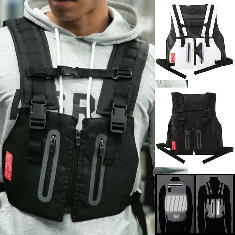 

Hunting Jackets Reflective Outdoor Sport Vests Men 2021 Adventure Multifunction Breathable Tactical Pocket Utility Vest Streetwear Bag, Black