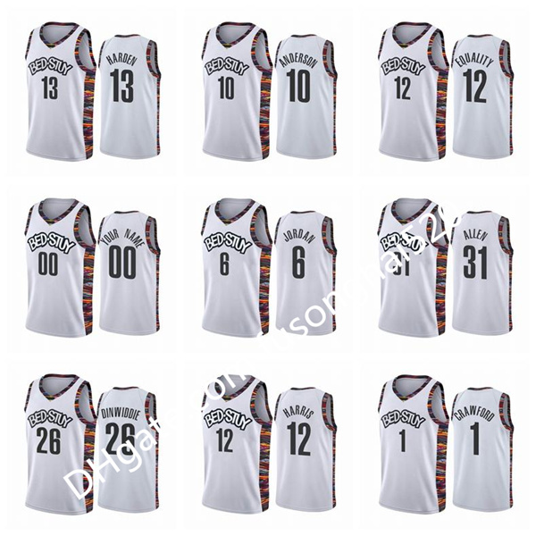 

Print Men's Women kids Any player Kevin Durant 7 Kyrie Irving DeAndre Dinwiddie 8 LeVert 22 Claxton Harris White Custom Basketball Jersey, Black;red