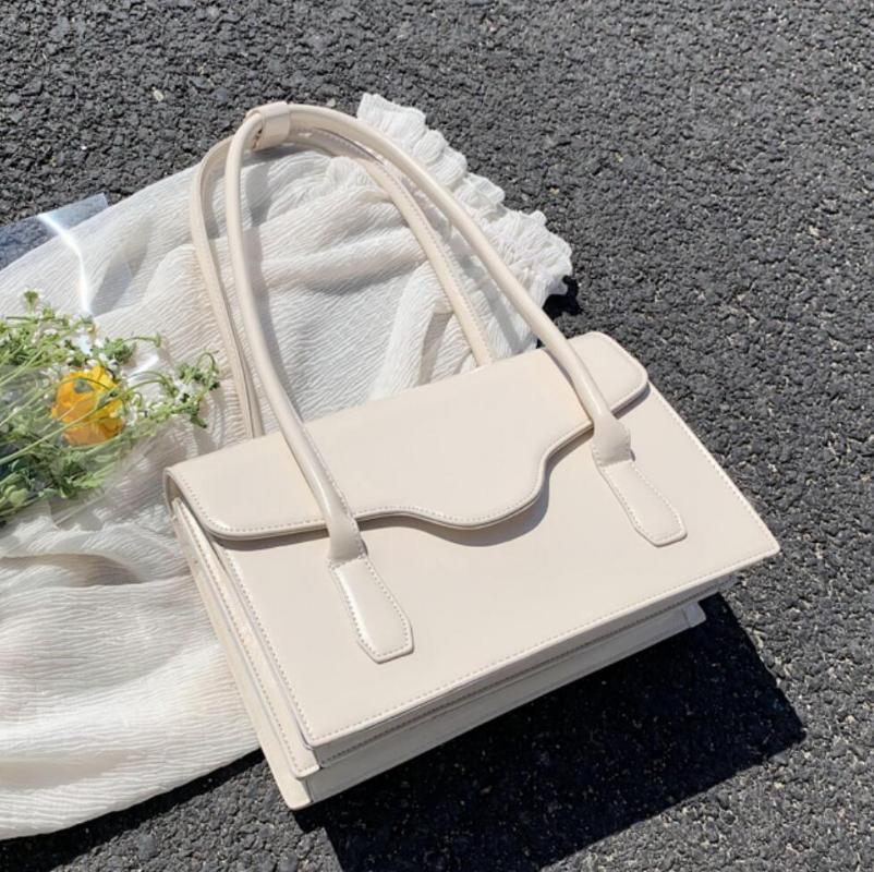 

Elegant Female Solid color Tote bag 2021 Fashion New High-quality Leather Women's Designer Handbag High capacity Shoulder Bags, Black