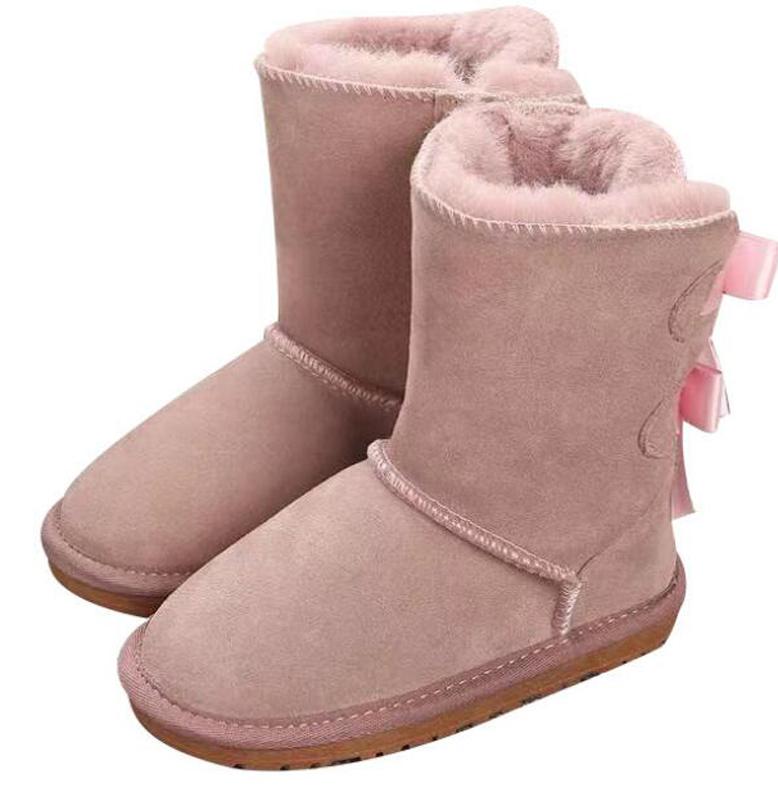 

2022 Winter Australia Baby Snow girls childrens boots Style Cow Suede Leather Waterproof Winter Cotton boots Warm boots shoes kids 21-35, Navy