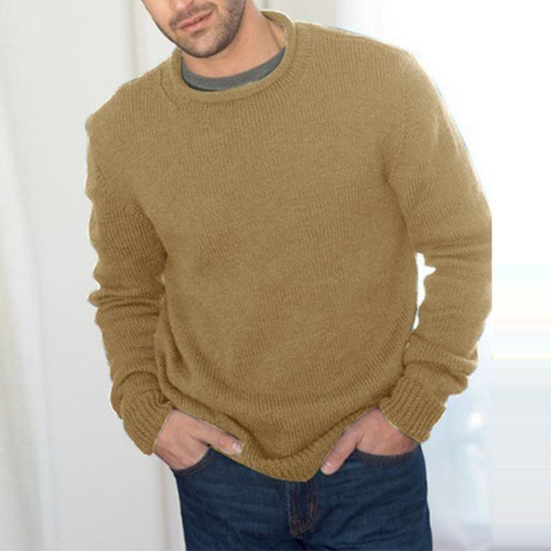 

Men's Sweaters Winter Fashion Simple Solid Knitted Tops Pullovers Mens Slim Fit Sweater Casual Clothes For Men Fall Long Sleeve O-Neck, White;black