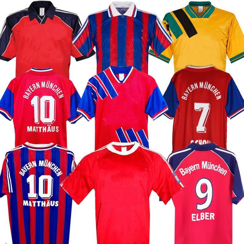 

94 95 96 Bayern Munich retro jersey 00 01 02 final ELBER zickle EFFENBERG ELBER Pizarro SCHOLL Matthaus Klinsmann football shirts 1995 2001, Black;yellow