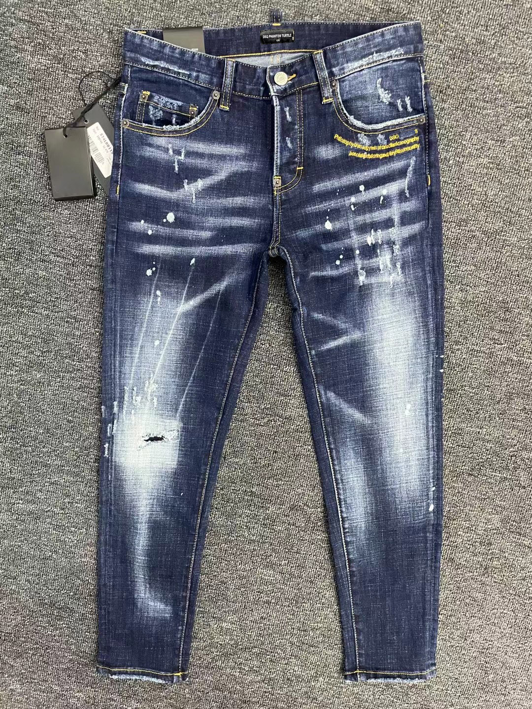 

DSQ PHANTOM TURTLE Classic Fashion Women Jeans Hip Hop Rock Moto Womens Casual Design Ripped Jeans Distressed Skinny Denim Biker DSQ Jeans 385162, As picture