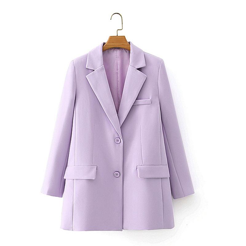 

Women' Suits & Blazers 2021 Spring Autumn Women Fashion Single Breasted And Jackets Chic Tops Office Suit Coat Ladies Elegant Outwear Femal, Purple shorts