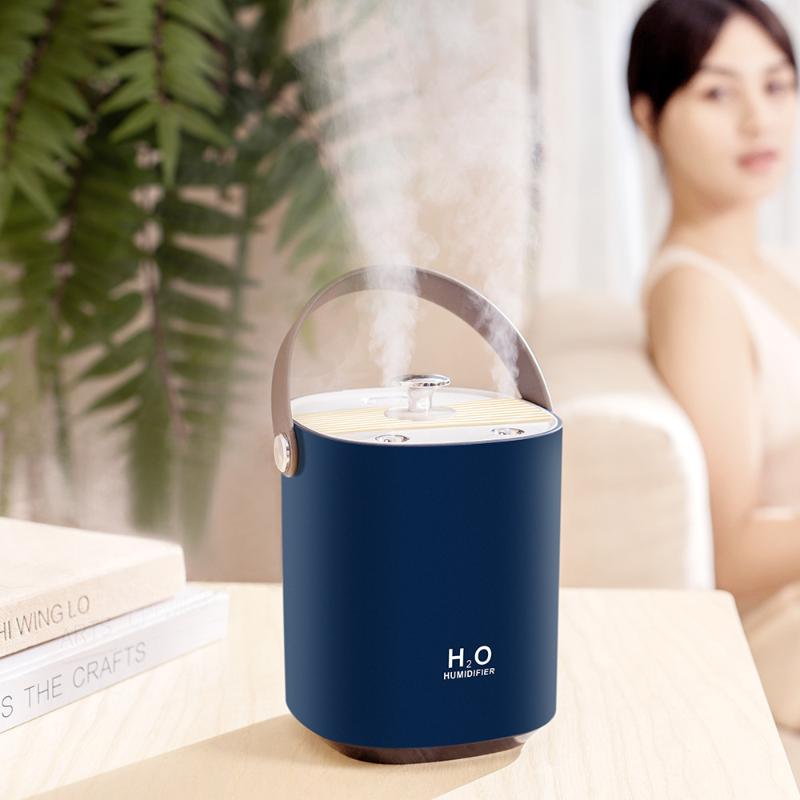 

Humidifiers Large Capacity Air Humidifier Battery Portable Aroma Diffuser 1.2L Mist Maker Double Spray With Night Light For Household
