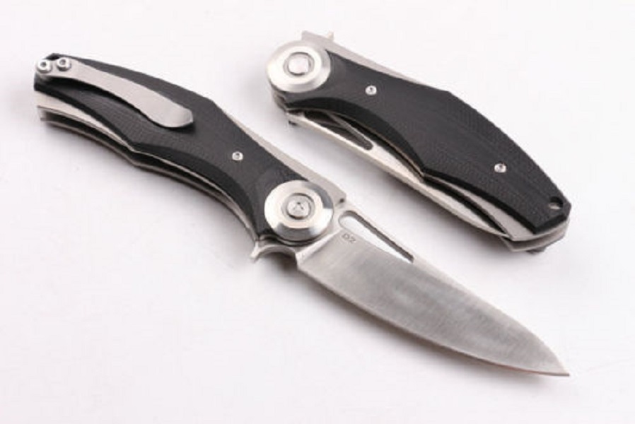

8'' New CNC Fast Open TC4 titanium Alloy G10 Handle D2 Blade Pocket Knife DF84