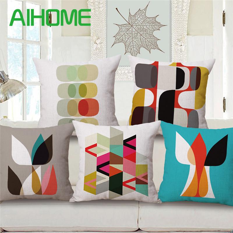 

Nordic Style Simple Impressio Cotton Linen Cushion Pillow Geometric Pattern Throw Case Seat Back Pillowcase Home Textiles