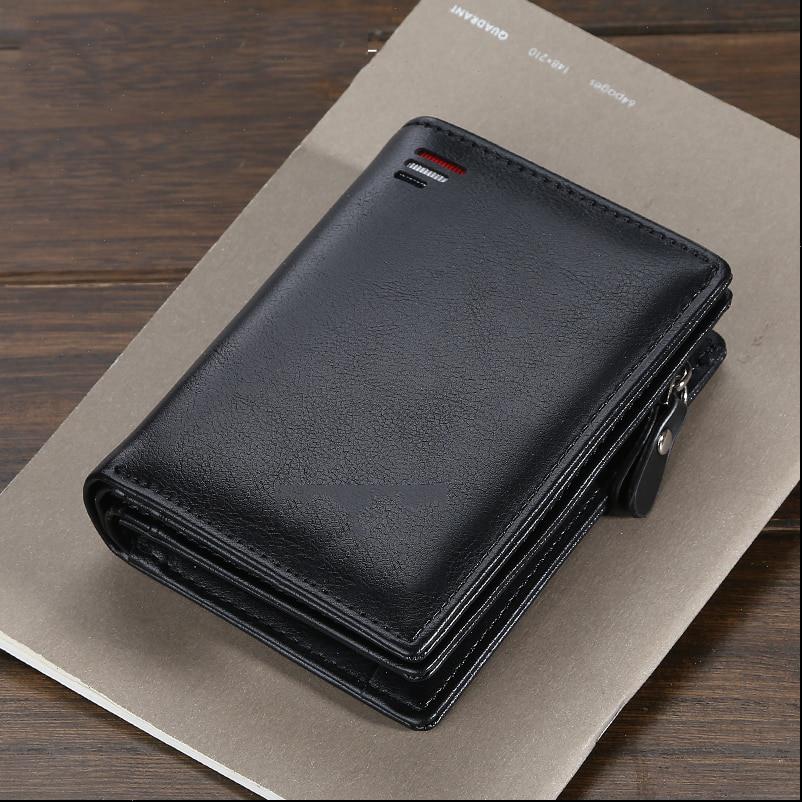 

short men wallets fashion card purse multifunction organ leather wallet for male zipper with coin pocket, Red;black
