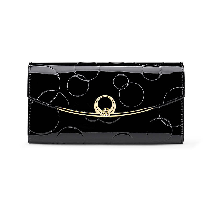 

Female Clutch Bag Genuine Leather Wallet for Women Fashion Luxury Anti Theft Purse Woman Long Business Card Holder, Black