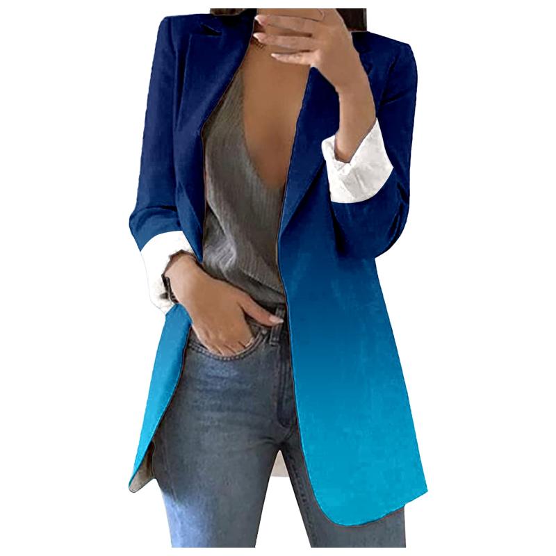 

Women's Jackets Printed Coat Cardigan Formal Suit Long Sleeve Lapels Business Office Jacket Slim Elegant Blouse, Black;brown