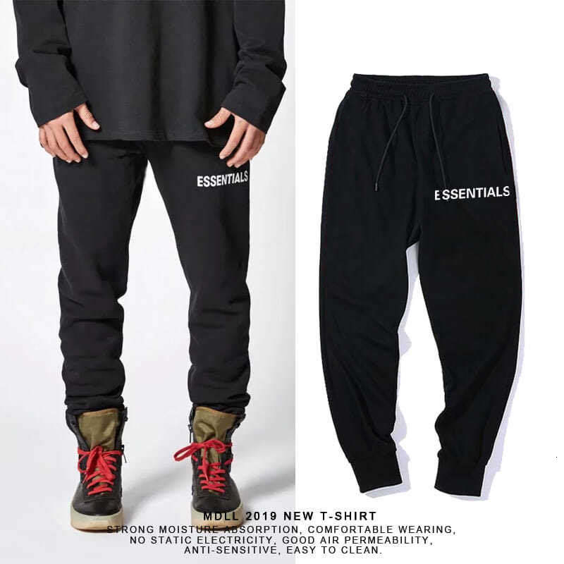 

2021 New Japanese Essentials Men/women High Street Fashion Brand Men' Casual Warm Autumn Sweatpants Male 8yk6, Black print logo