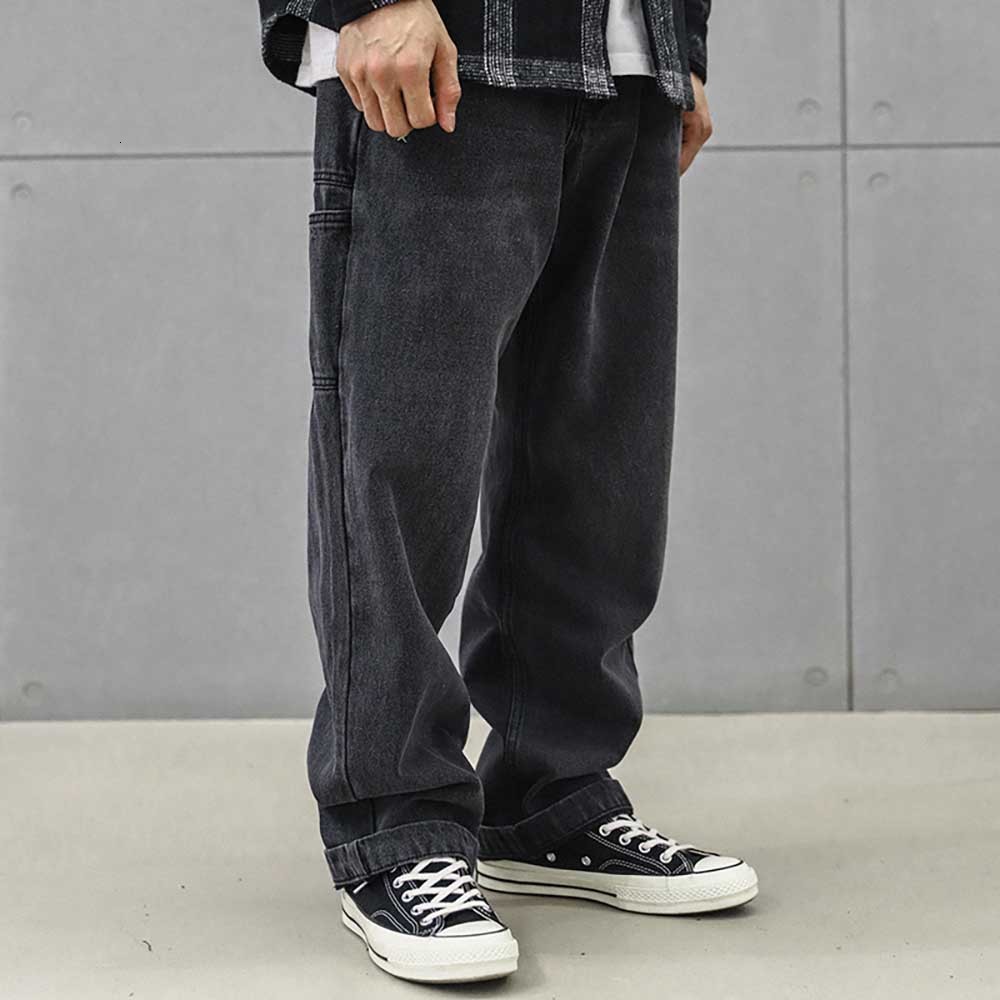 

2021 New Trend Harem Casual Denim Pants Women of the Men's Retro-baggy Breeches Baggy Slacks Hiphop Jeans Street Clothes Fjdg, Black