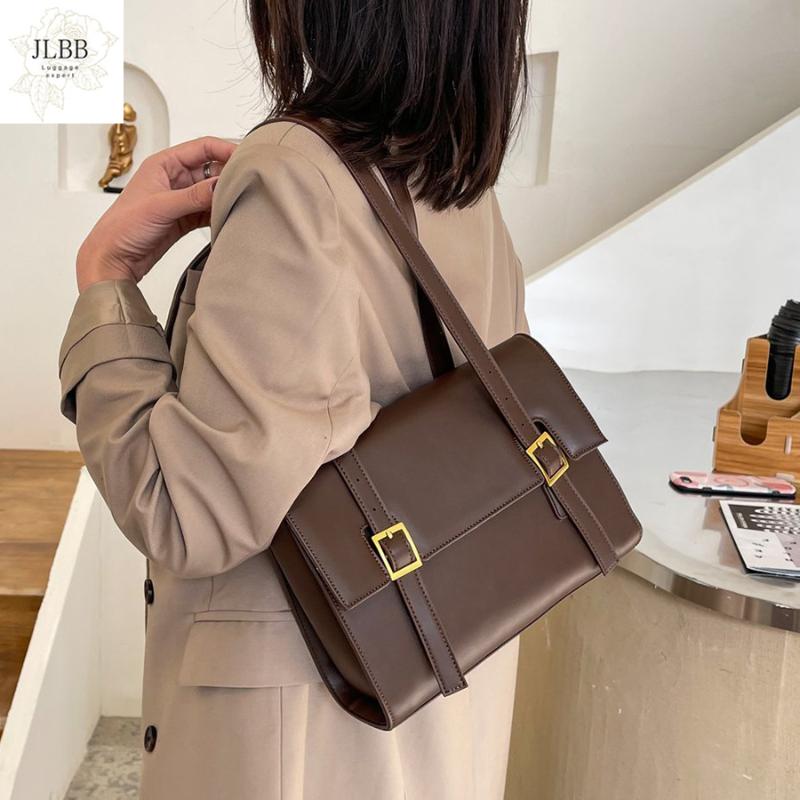 

Fashion Women Shoulder Bags Designer Handbags Luxury PU Leather Flip Women's Handbag Luxury Solid Color Hand Bags Women 2021, Black