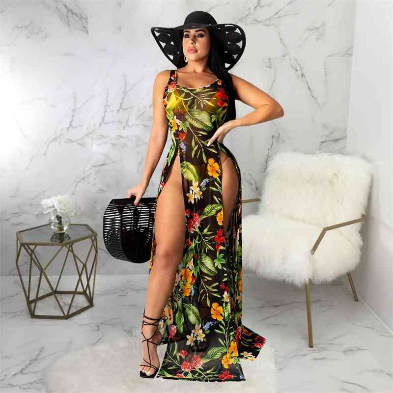 

2020 summer sexy fashion elastic multi color mesh beach skirt dress, Yellow